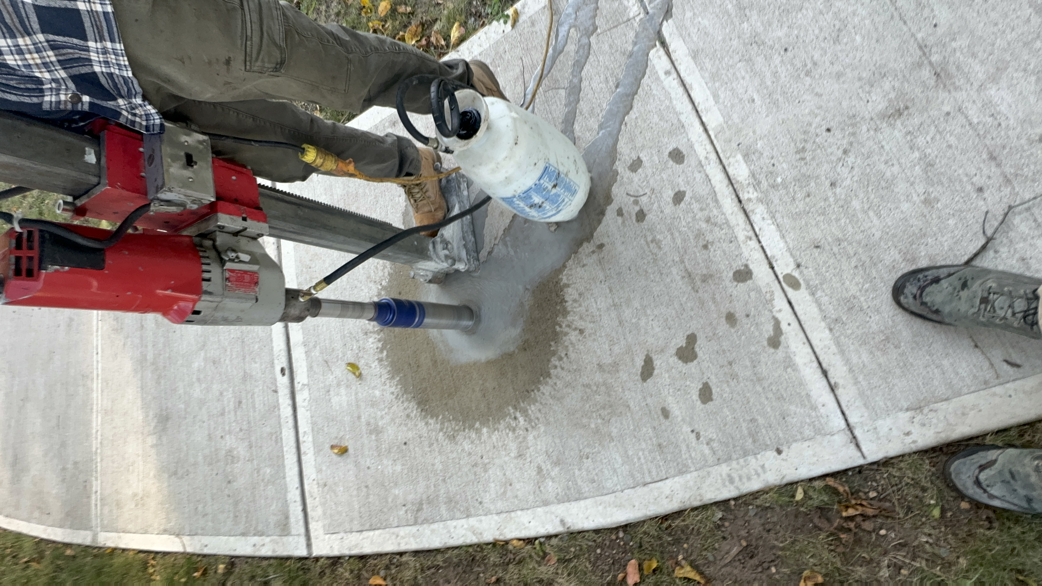 Concrete core sampling used for construction materials evaluation