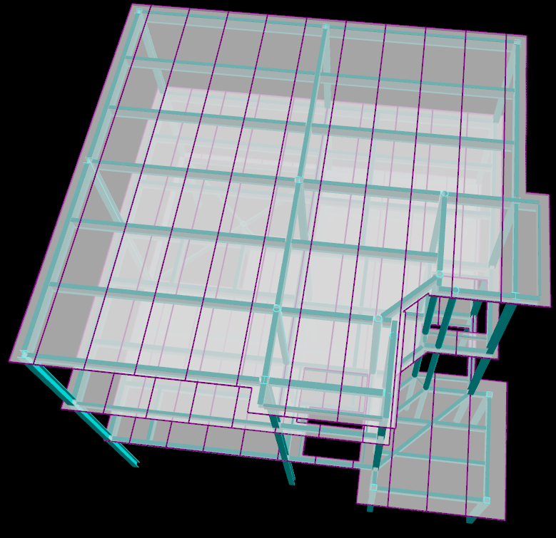 Structural framing model displayed in RAM Structural System